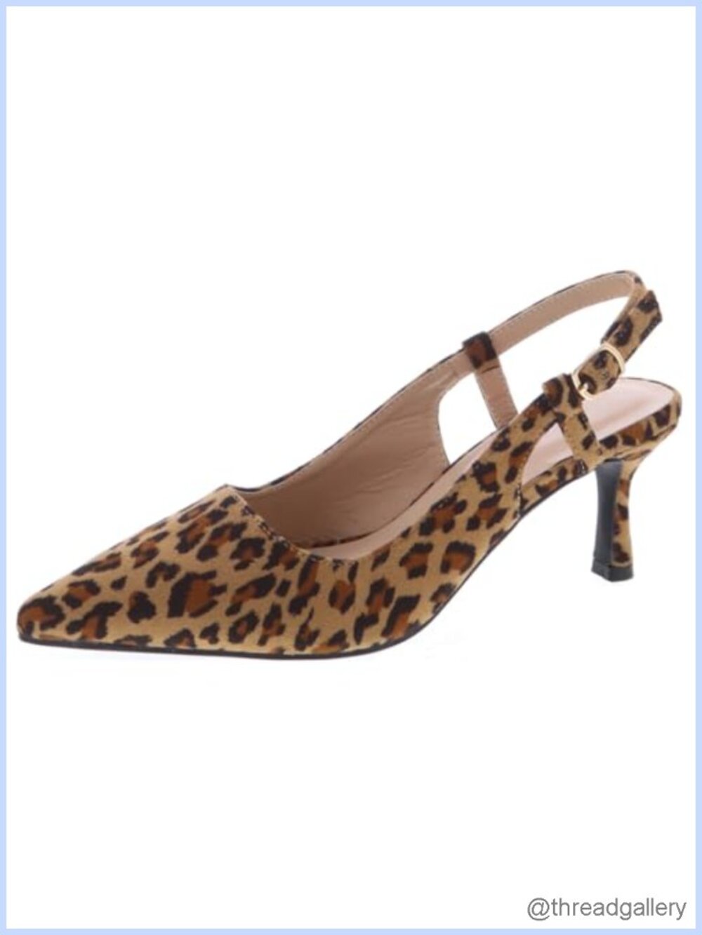 Kitten Heels Slingback Pointed Closed Toe Pumps Vegan Leather